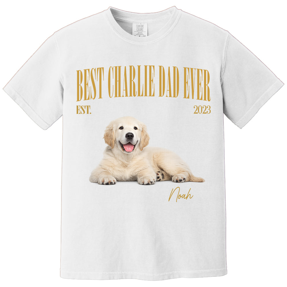 Best Dog Dad Ever, Personalized Dog Dad T-Shirt Custom Pet Photo & Name, Father’s Day Gift, American Dog Dads Gifts, Pet Lover Humor MI209 TH23