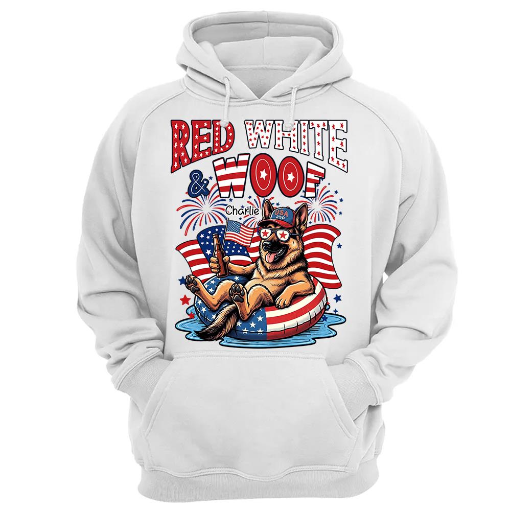Red White Woof, Custom Photo Pet Shirt, America 250th Anniversary Gifts For Dog Cat Lovers, Dog Dad And Mom, Cat Owners T1807 Hv01