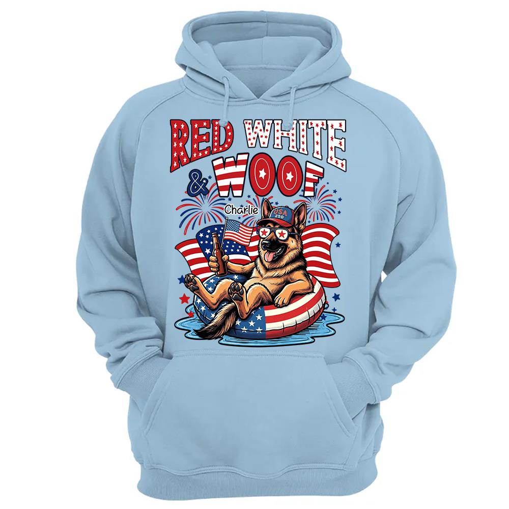 Red White Woof, Custom Photo Pet Shirt, America 250th Anniversary Gifts For Dog Cat Lovers, Dog Dad And Mom, Cat Owners T1807 Hv01