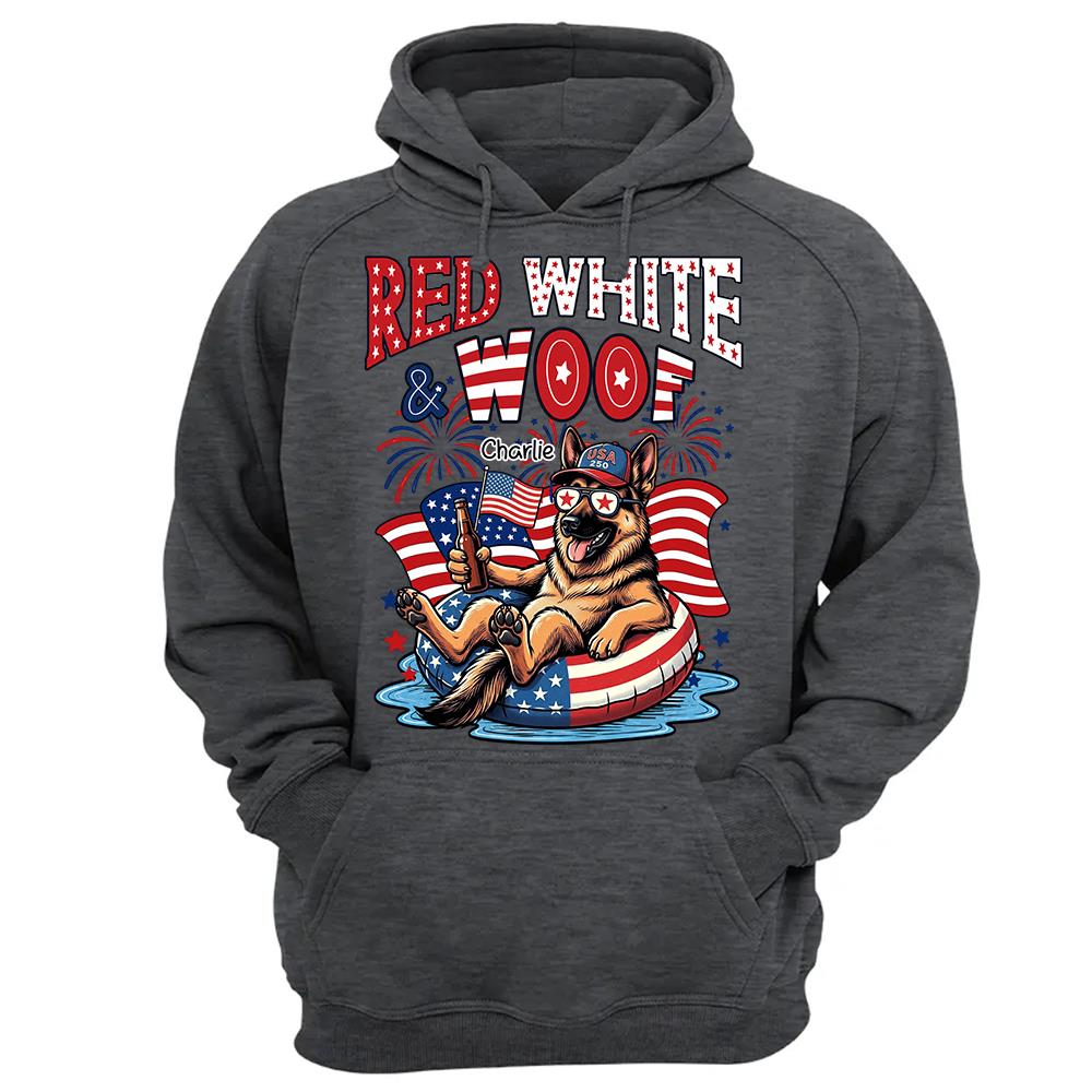 Red White Woof, Custom Photo Pet Shirt, America 250th Anniversary Gifts For Dog Cat Lovers, Dog Dad And Mom, Cat Owners T1807 Hv01