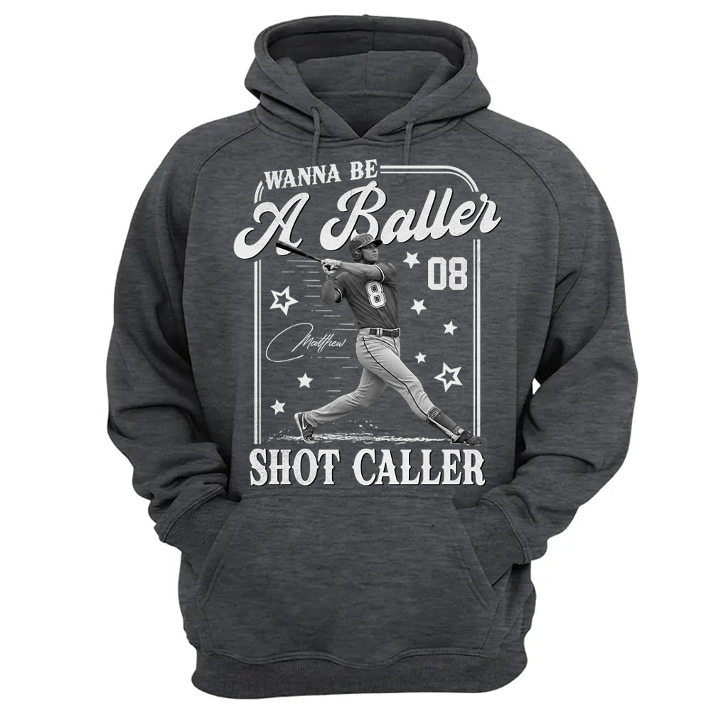 Wanna Be A Baller Shot Caller - Personalized Washed Tee Retro Bootleg Shirt - Gift For Baseball Lovers T1807 Li29