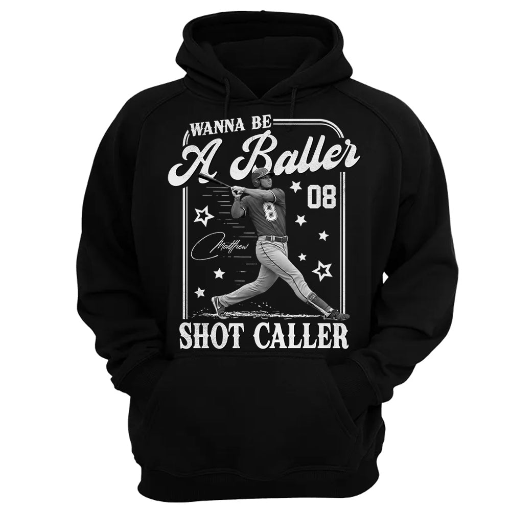 Wanna Be A Baller Shot Caller - Personalized Washed Tee Retro Bootleg Shirt - Gift For Baseball Lovers T1807 Li29