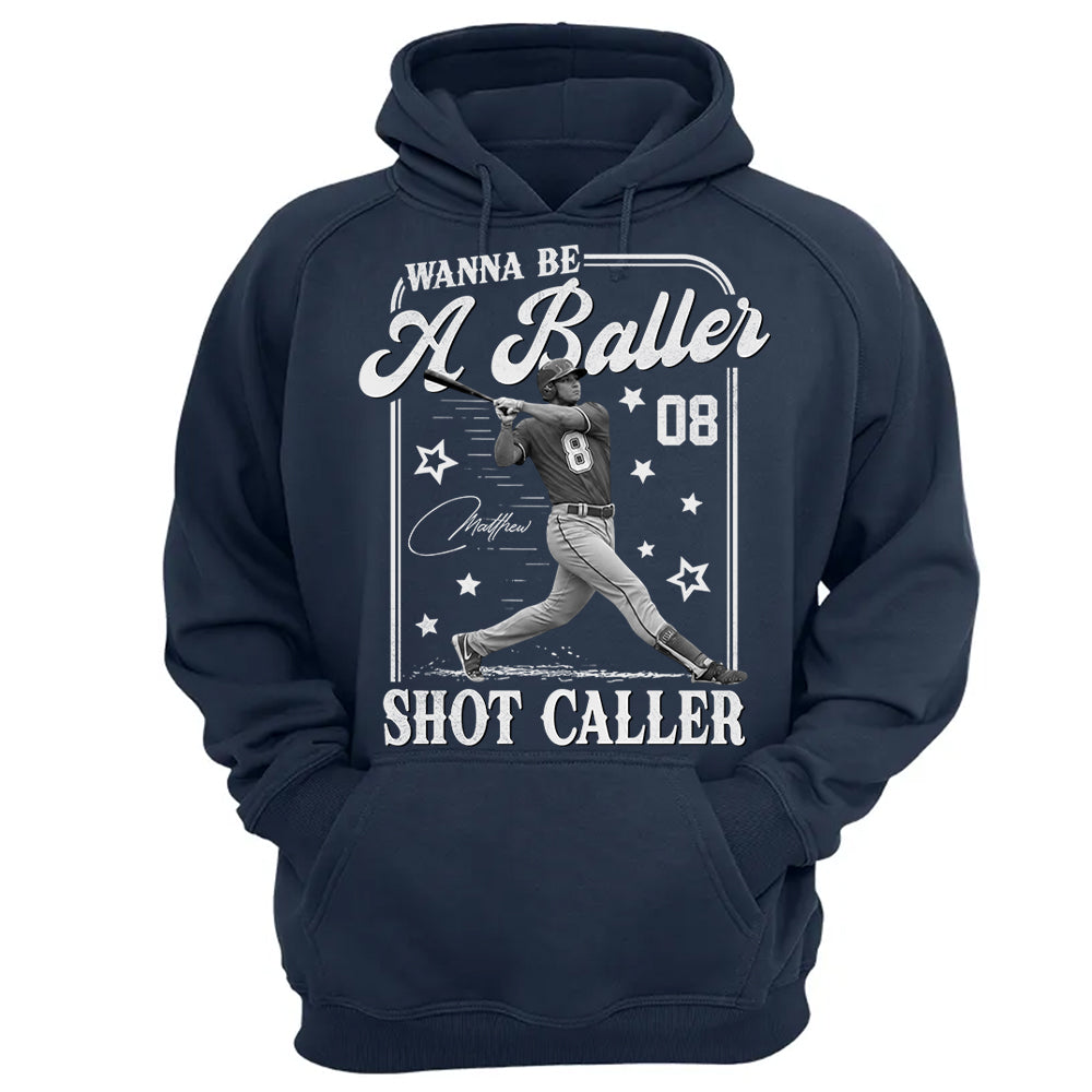 Wanna Be A Baller Shot Caller - Personalized Washed Tee Retro Bootleg Shirt - Gift For Baseball Lovers T1807 Li29