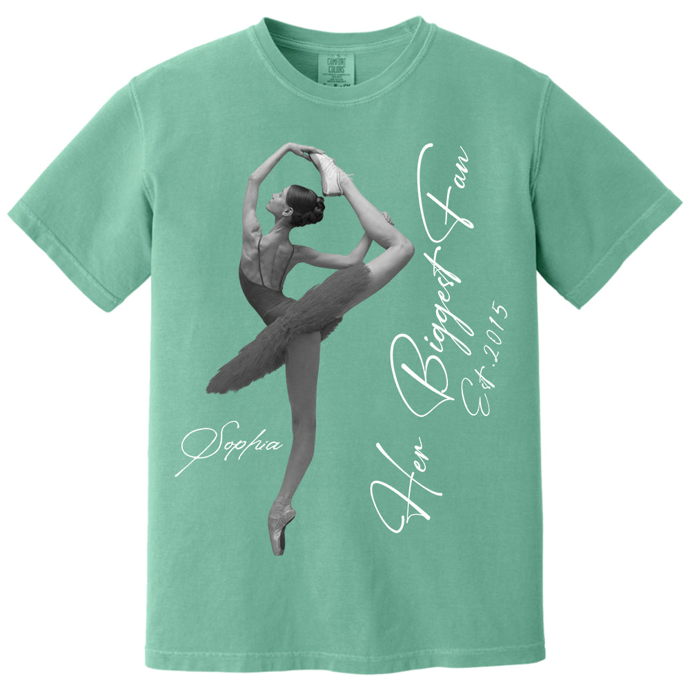 Her Biggest Fan - Washed Tee Retro Bootleg Shirt - Personalized Dance Shirt Gift For Dance Lovers T1807 Li29