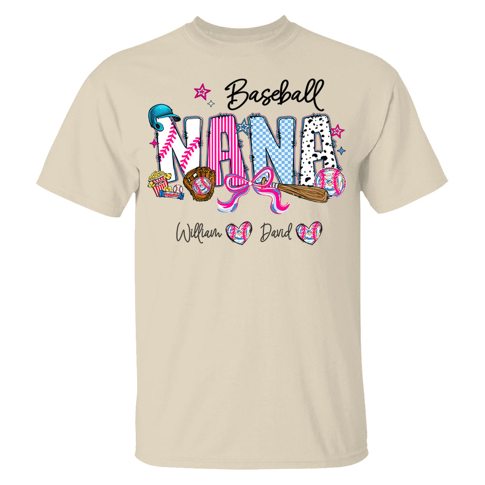 Baseball NaNa Pink Ver - Custom Nicknames Mom Grandma & Kid Names NA04 pt99