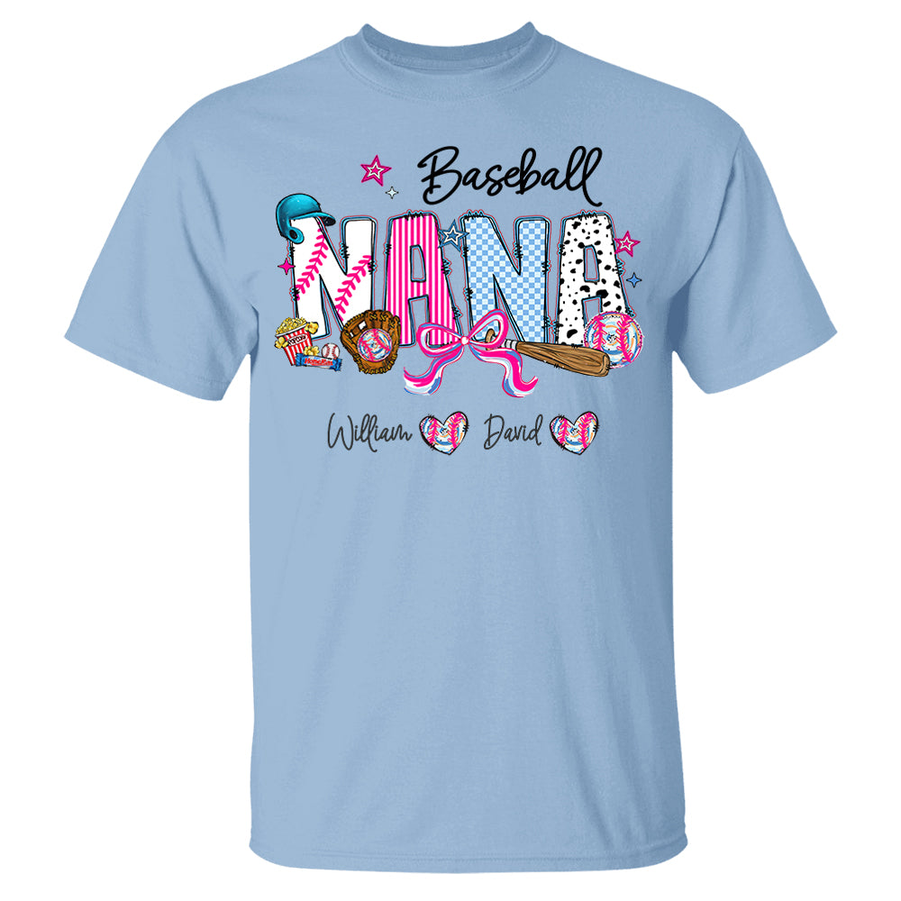 Baseball NaNa Pink Ver - Custom Nicknames Mom Grandma & Kid Names NA04 pt99