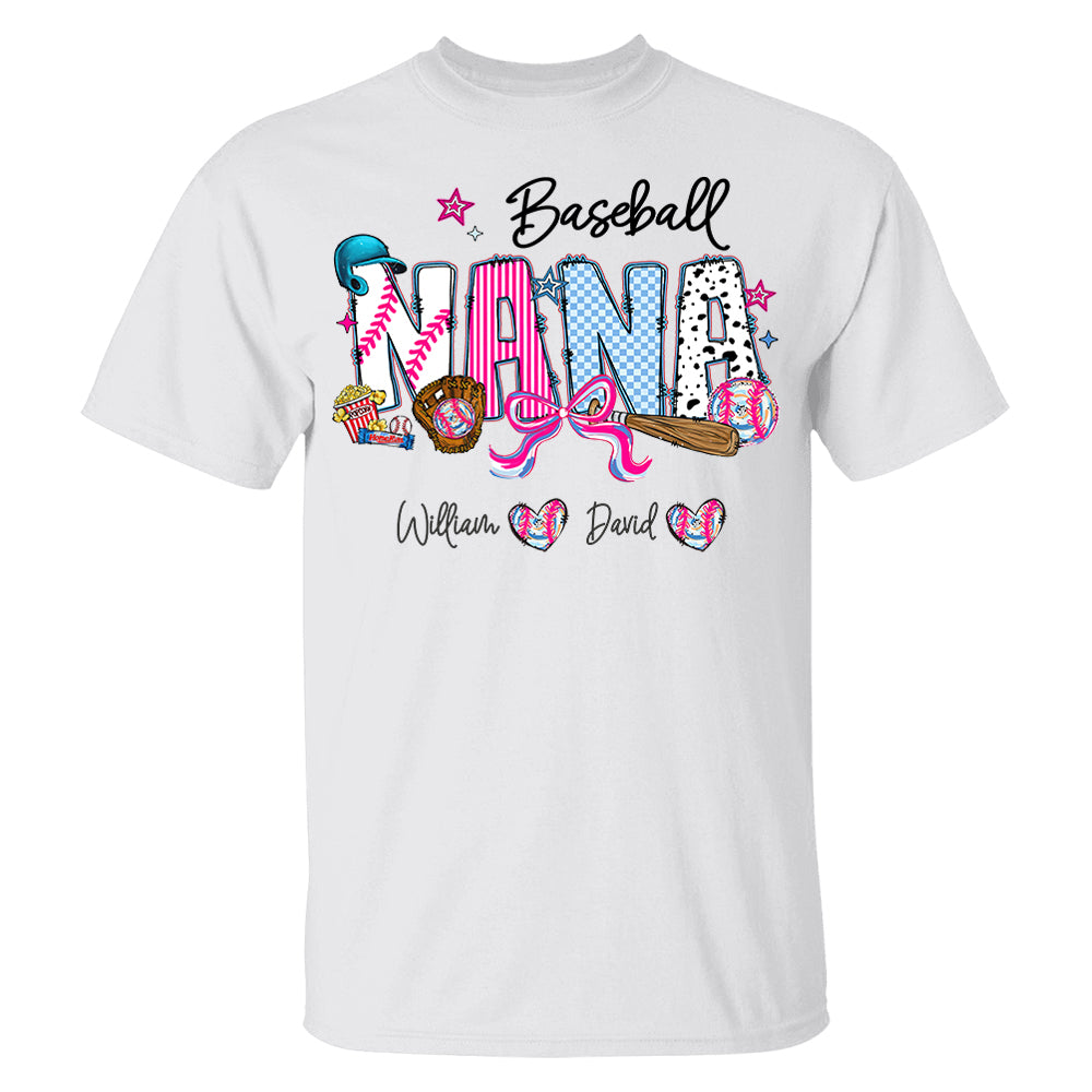 Baseball NaNa Pink Ver - Custom Nicknames Mom Grandma & Kid Names NA04 pt99