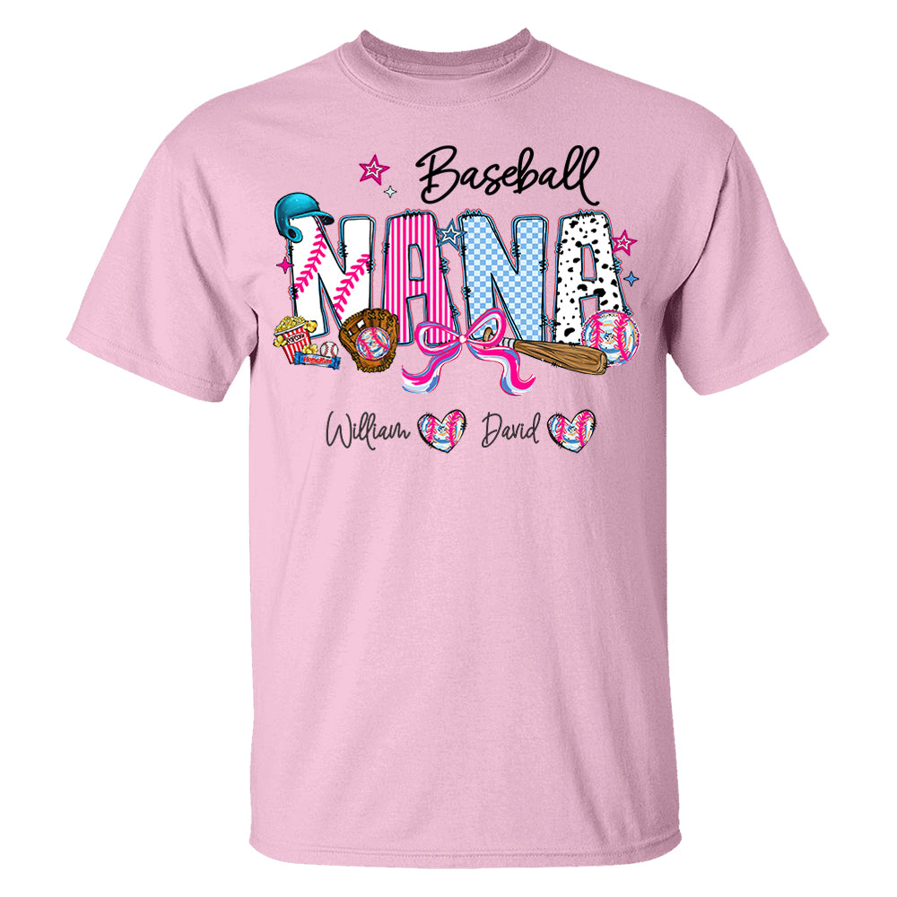 Baseball NaNa Pink Ver - Custom Nicknames Mom Grandma & Kid Names NA04 pt99