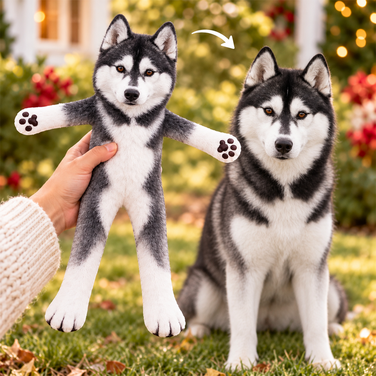 Personalized Husky Photo Pet Squishy Toy Poseable Plush Doll, Funny Gift For Dog Mom, Dad, Pet Lover T1807 T24 TL06