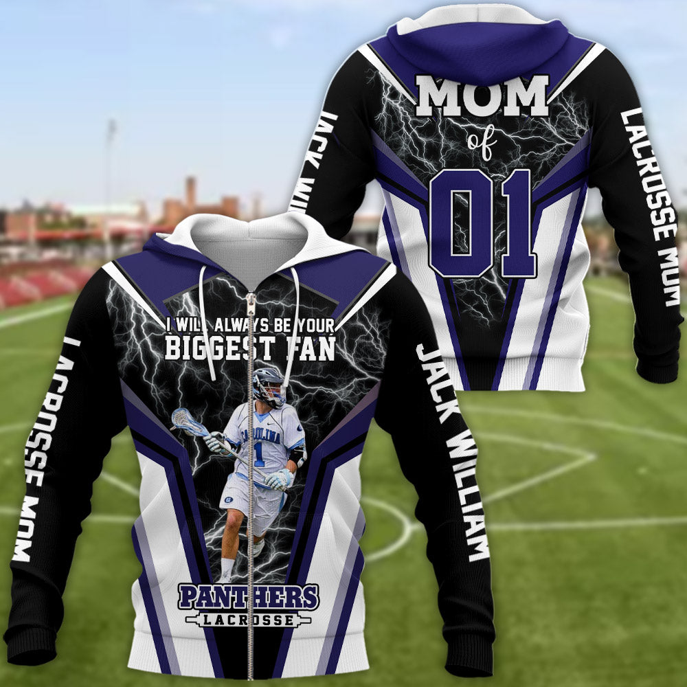 Lacrosse Mom - I'll Always Be Your Biggest Fan - Personalized Shirt For Lacrosse Lover Family NA04 PT99