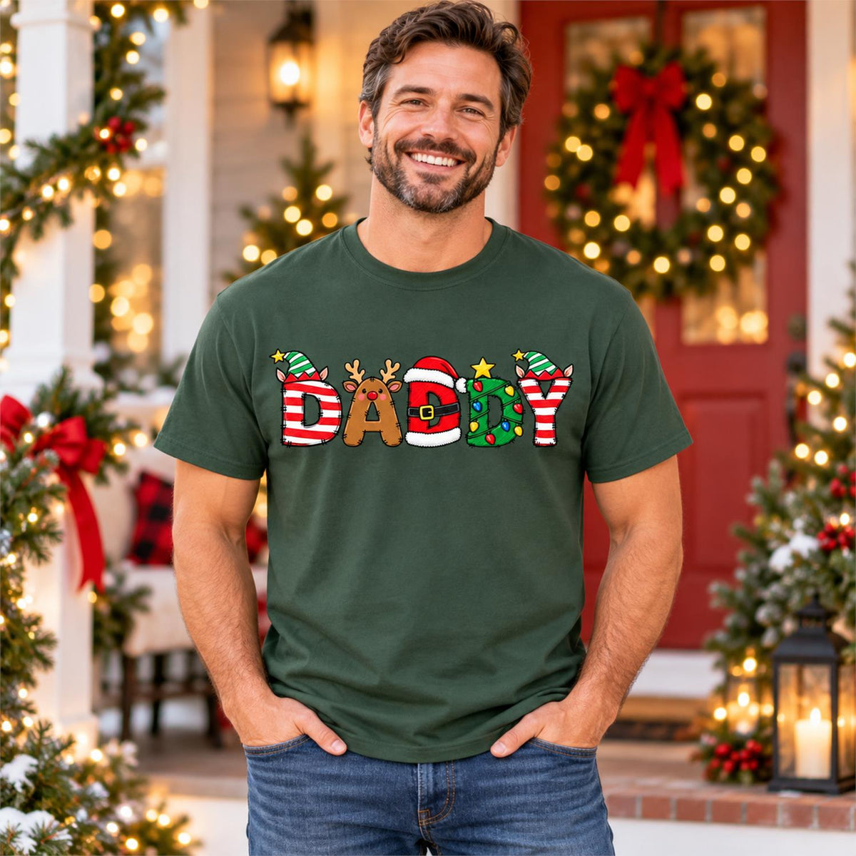 Christmas Name Shirt Monogram Matching Family Tee Christmas 2026 T-Shirt Holiday Custom Family Christmas T-Shirt Xmas Tee With Name Hv01