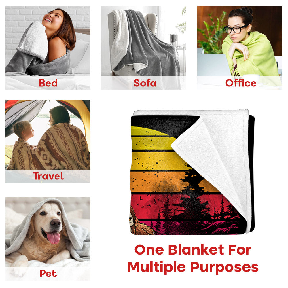 Nanasquatch, Like A Grandma, Just Way More Squatchy - Personalized Vintage Blanket