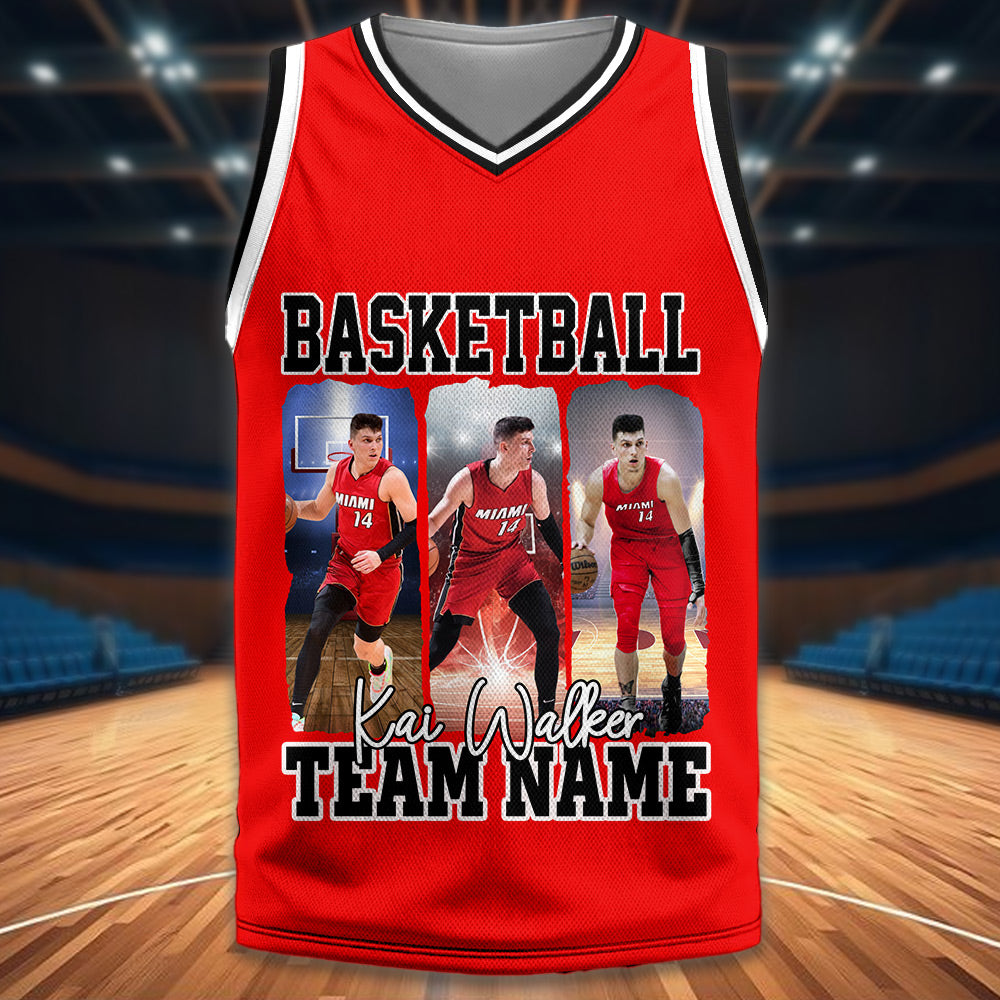 Personalized Basketball Jersey, Custom Photo And Team Name For Basketball Mom Sport Family Na02 Li29