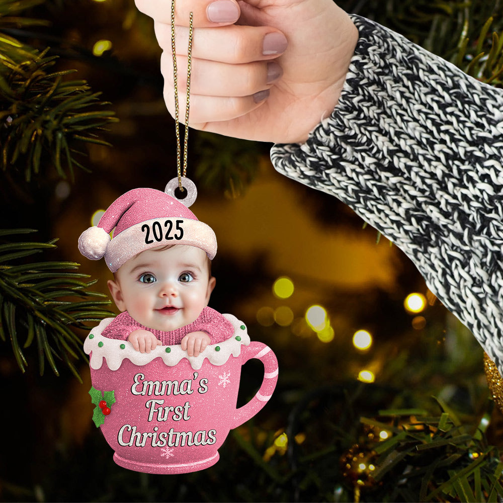 Baby Christmas 3D Effect Baby's First Christmas - Personalized Acrylic Ornament NA04 Li29