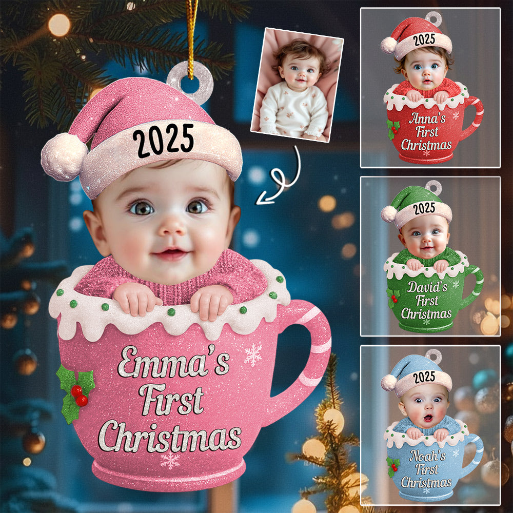 Baby Christmas 3D Effect Baby's First Christmas - Personalized Acrylic Ornament NA04 Li29