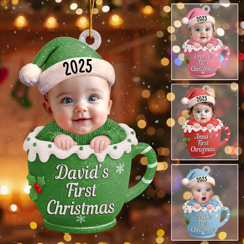 Baby Christmas 3D Effect Baby's First Christmas - Personalized Acrylic Ornament NA04 Li29