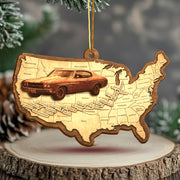 Custom Photo Route 66 Wooden Ornament Gift For Car Lovers Hv01