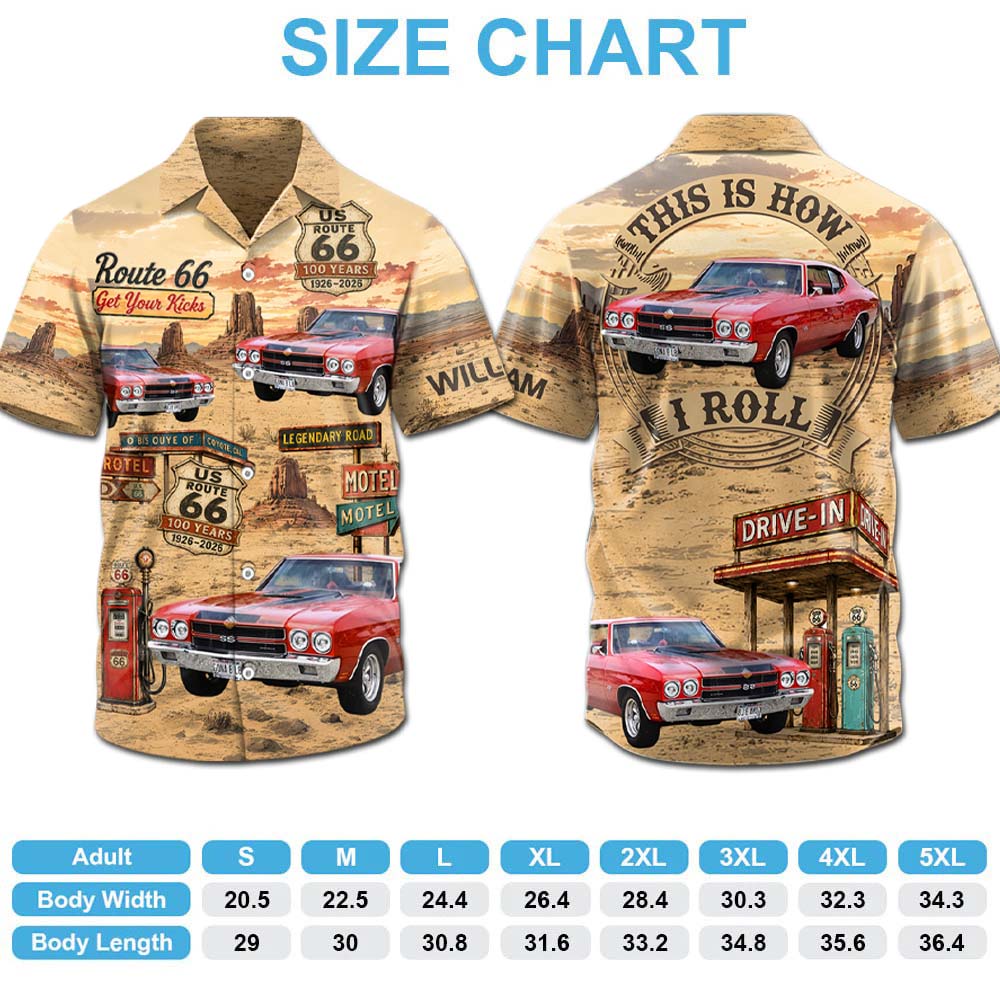 Celebrate 100 Years of Road Route 66 - Heritage Road American - Custom Vehicle Photo Hawaiian Shirt A2110 Pt99