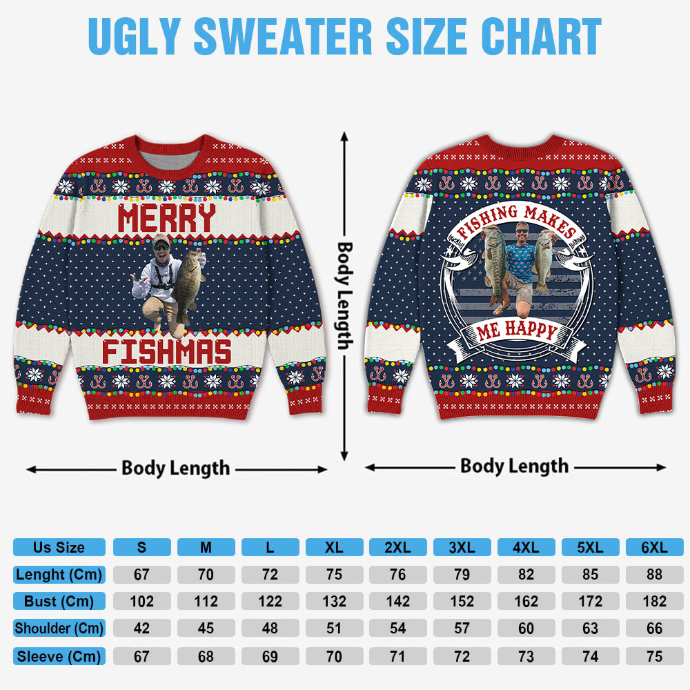 Merry Fishmas - Just One More Cast I Promise - Custom Fishing Photo Ugly Sweater - Gift For Fishing Lovers A2110 Hv01