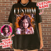 Custom Bootleg Rap Tee Shirt for Boyfriend Girlfriend Custom Face Tshirt Vintage Graphic Shirt Nh00