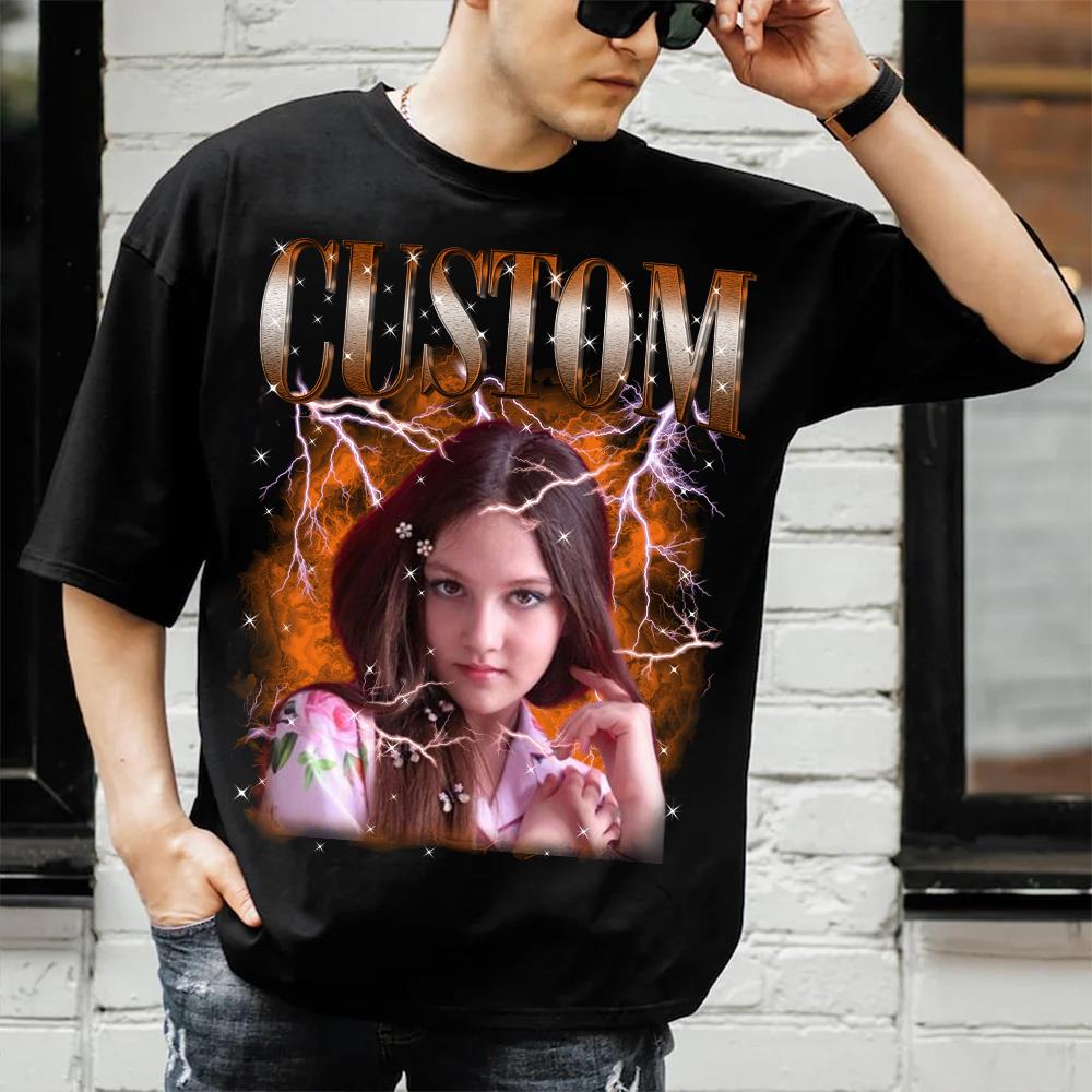 Custom Bootleg Rap Tee Shirt for Boyfriend Girlfriend Custom Face Tshirt Vintage Graphic Shirt Nh00