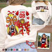Softball Mom - Custom Photo Softball Shirt - Softball Mom, Dad, Family Shirt T1807 Hv01