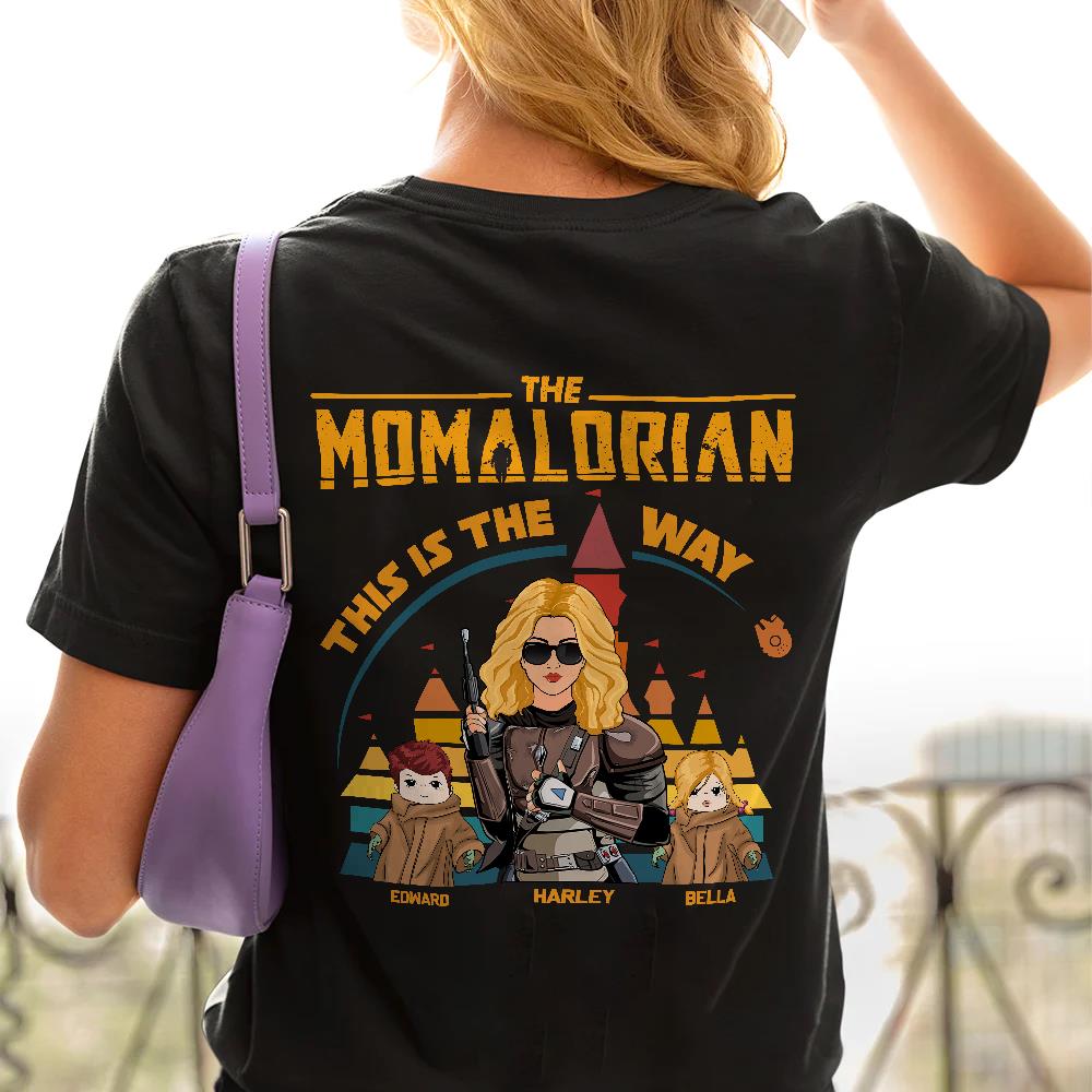 The Momalorian This Is The Way - Personalized Back Print Shirt For Mom Dad