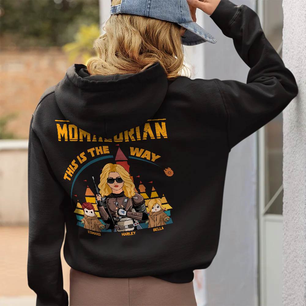 The Momalorian This Is The Way - Personalized Back Print Shirt For Mom Dad