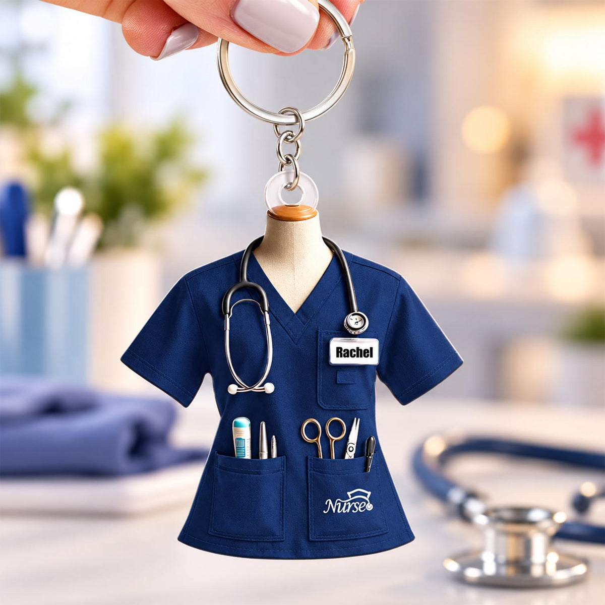 Custom Name Nurse Uniform Personalized Acrylic Keychain Pt99