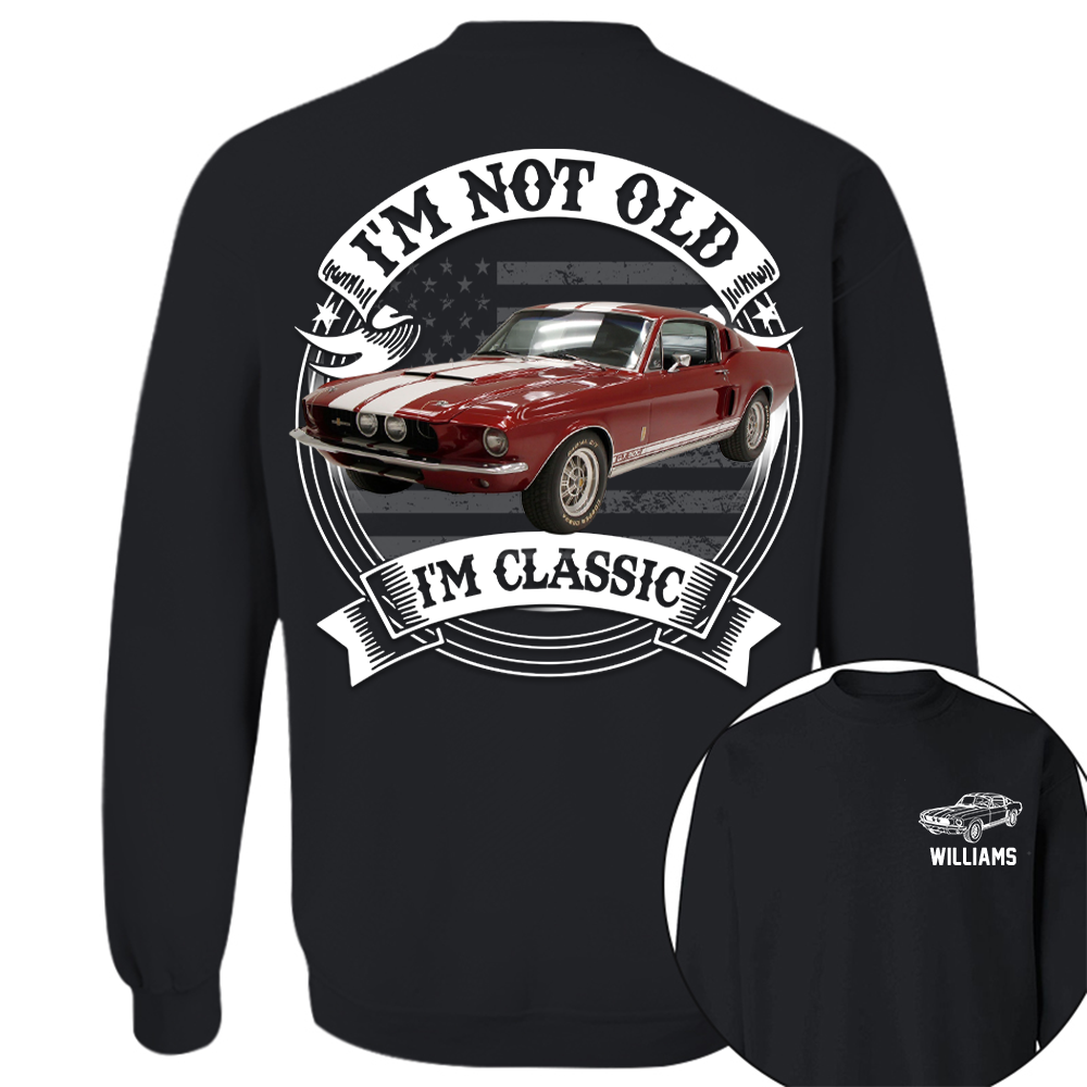 I'm Not Old I'm Classic Mustang Fastback Graphic Personalized Car's Photo Quarter Shirt