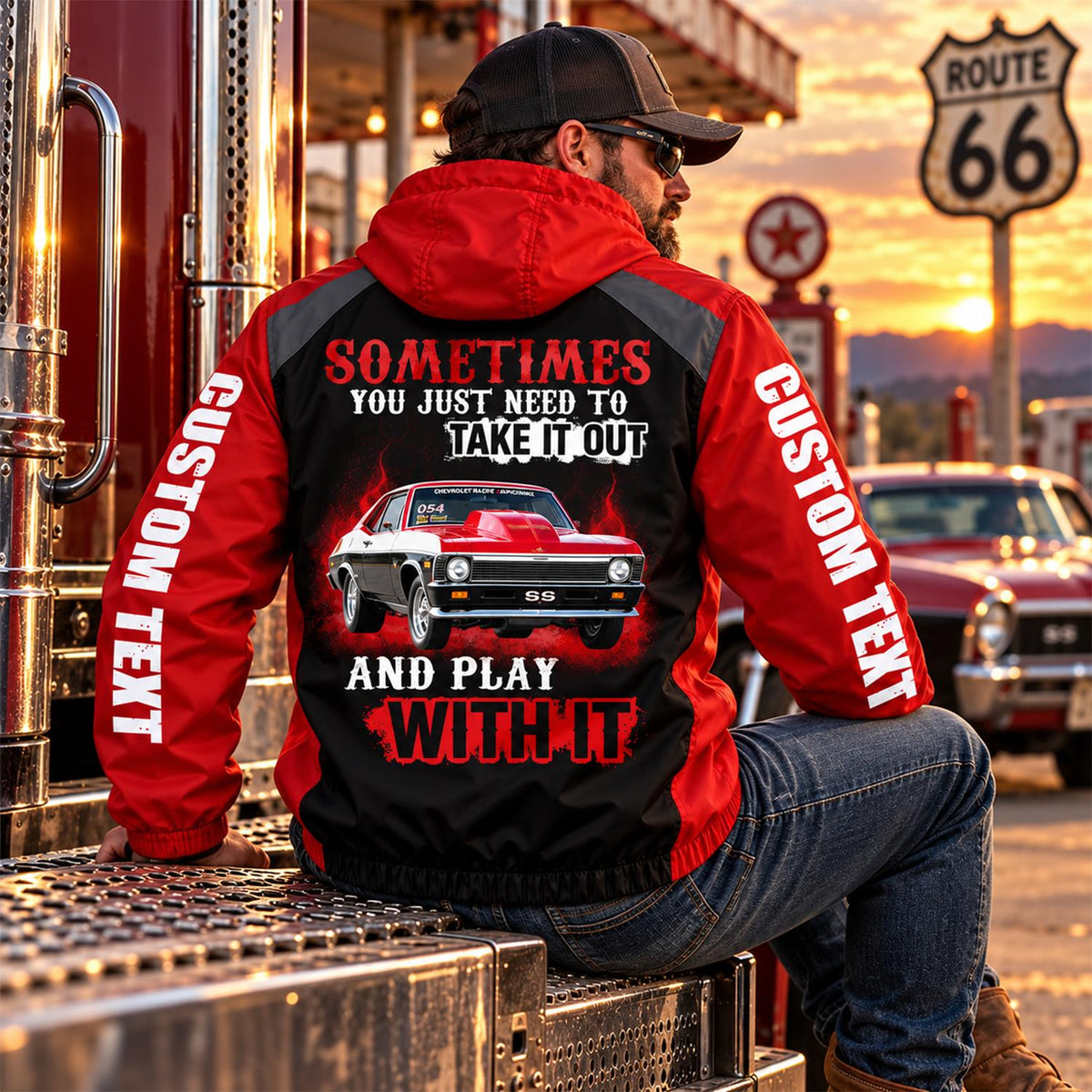 Take It Out & Play - Personalized Classic Car Photo Windbreaker Jacket - Gift For Car Lovers A2110 Hv01 NT01