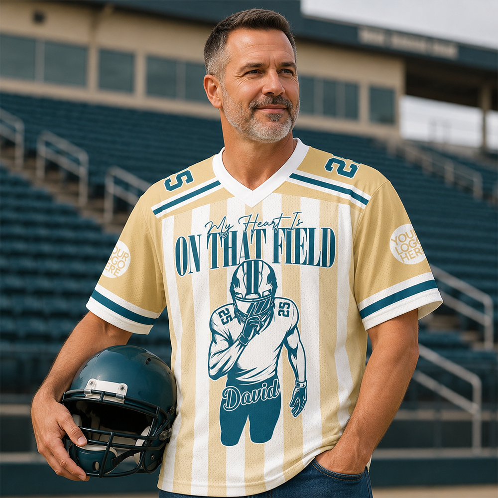 Custom My Heart Is On That Field Football Jersey For Football Players L0411 Hv01