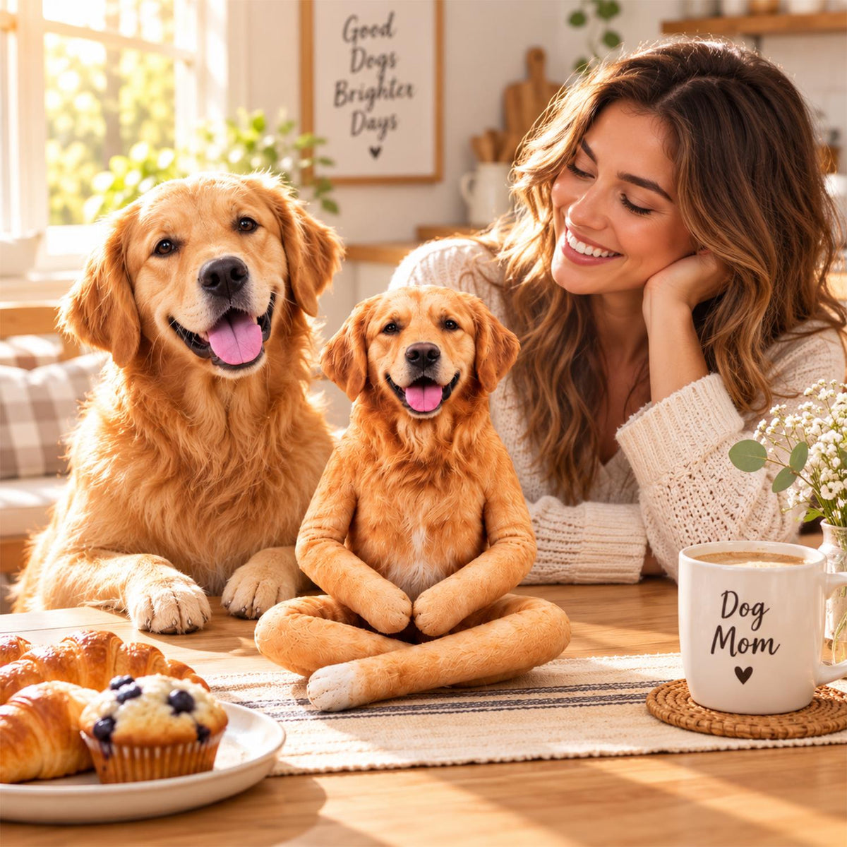Personalized Golden Retriever Photo Pet Squishy Toy Poseable Plush Doll, Funny Gift For Dog Mom, Dad, Cat Lover T1807 Hv01 NT01