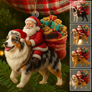 Personalized Dog And Santa Christmas Acrylic Ornament, Gift For Dog Lovers T1807 Li29