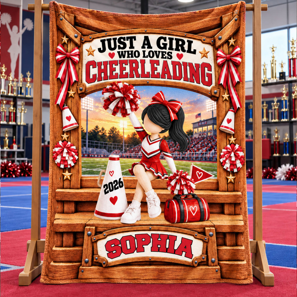 Personalized Cheerleading Team Blanket, Custom Name Cheer Gift For Girl L0411 Nh00 TL06