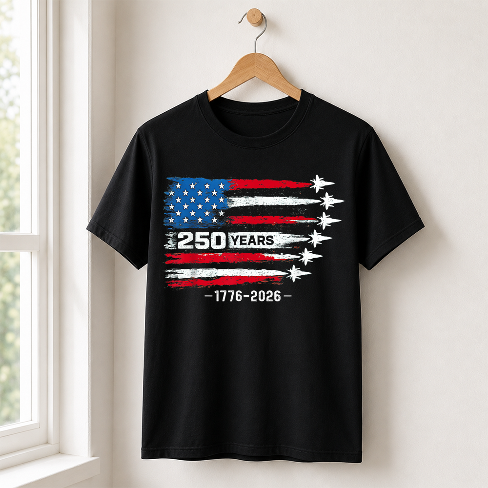 USA 250th Anniversary T-Shirt, America 250 Years 1776-2026 4th of July Tee Hv01