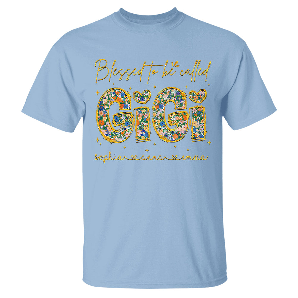 Blessed To Be Called Gigi - Custom Nickname & Kid Floral Shirt For Mother's Day NA04 Tm01