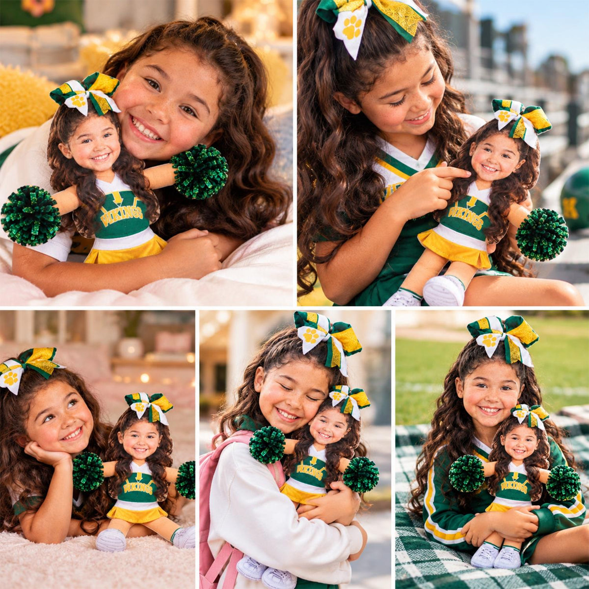 Custom Photo Cheerleading Squishy Toy Plush Doll, Cheerleader Gift, Cheer Competition L0411 Hv01 NT01