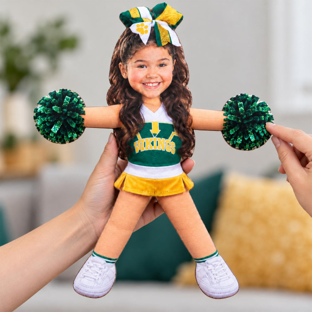 Custom Photo Cheerleading Squishy Toy Plush Doll, Cheerleader Gift, Cheer Competition L0411 Hv01 NT01