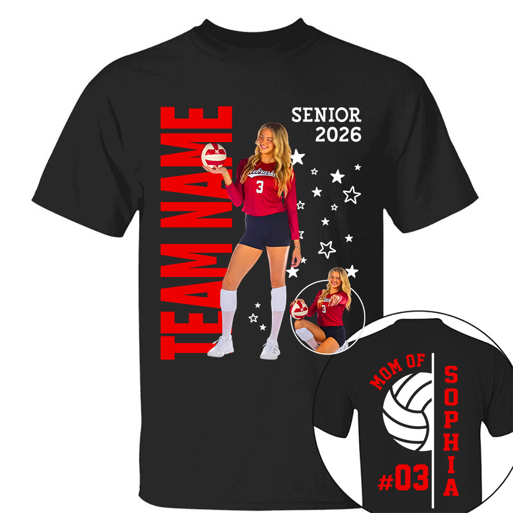 Custom Volleyball Mom Shirt, Personalized Photo TShirt, Volleyball Season Game Day Tops NA04