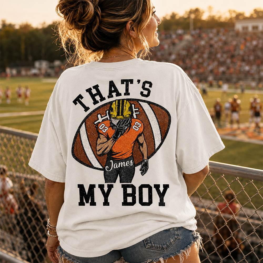 vThat’s My Boy Personalized Football Mom Football Grandma Shirt Gift For Sport Family T1807 Hv01