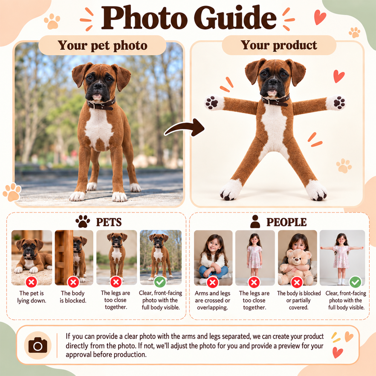 Personalized Boxer Photo Pet Squishy Toy Poseable Plush Doll, Funny Gift For Dog Mom, Dad, Pet Lover T1807 T24 TL06
