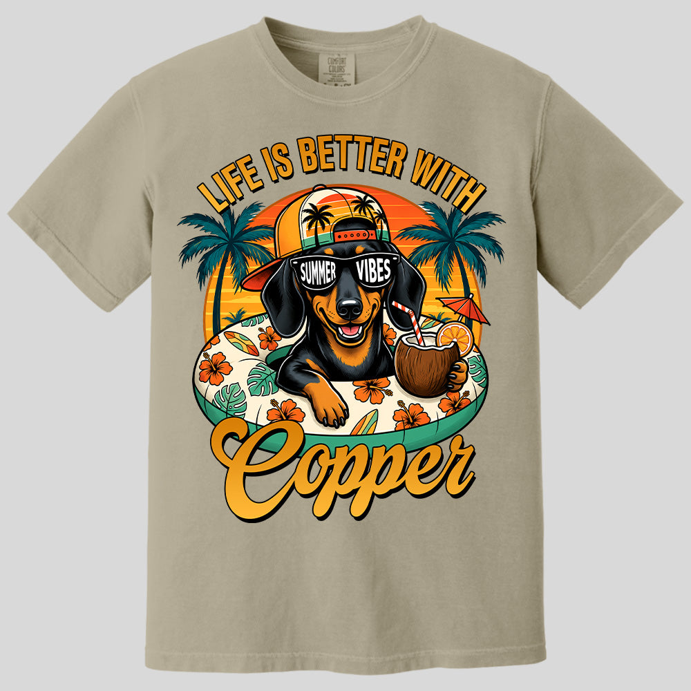 Life Is Better With A Dog, Custom Upload Photo Funny Summer Beach Vacation Shirt T1807 Pt99