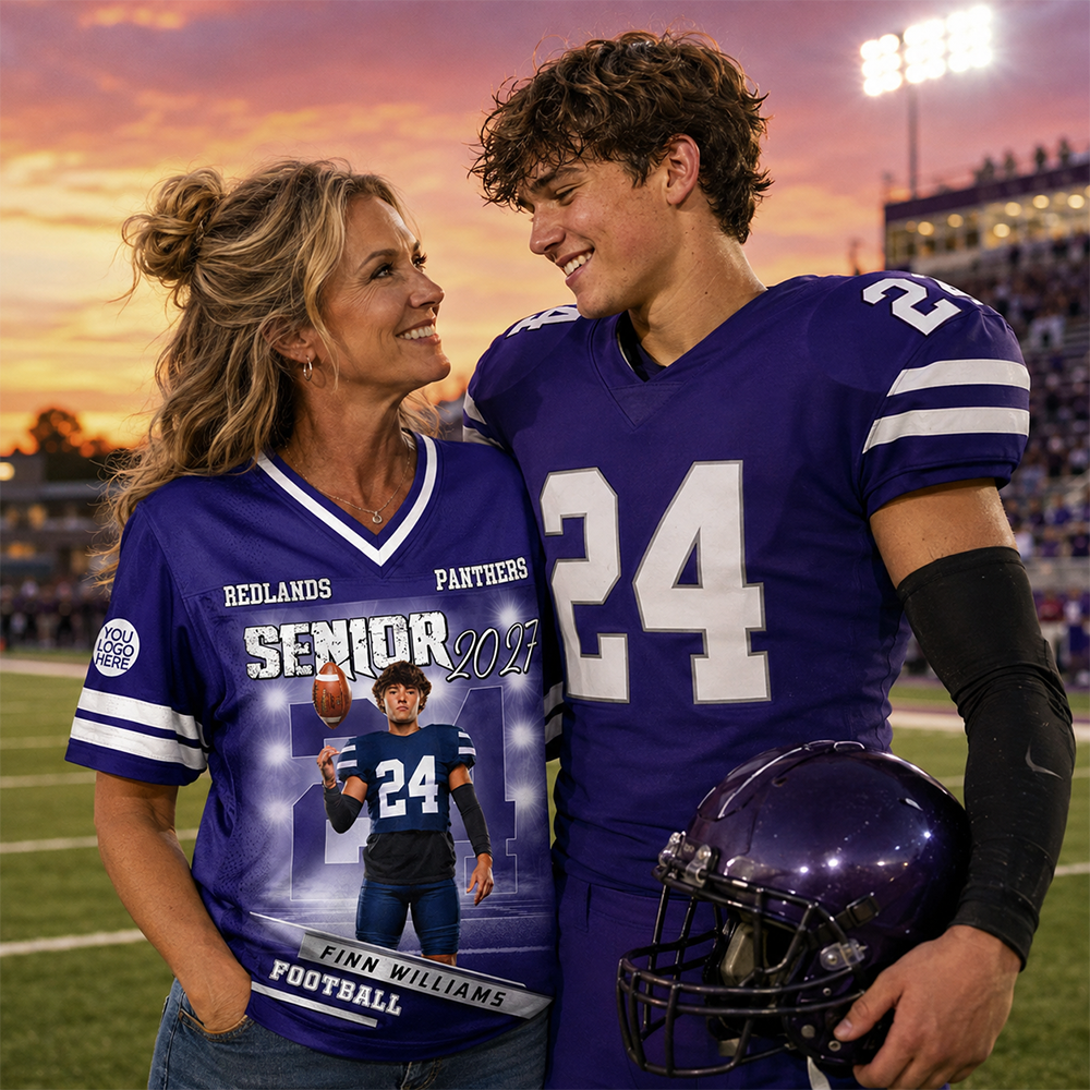Personalized Senior Football Mom , Custom Photo Football Jersey, Gift  For Football Mom, Dad, Family A2110 Hv01