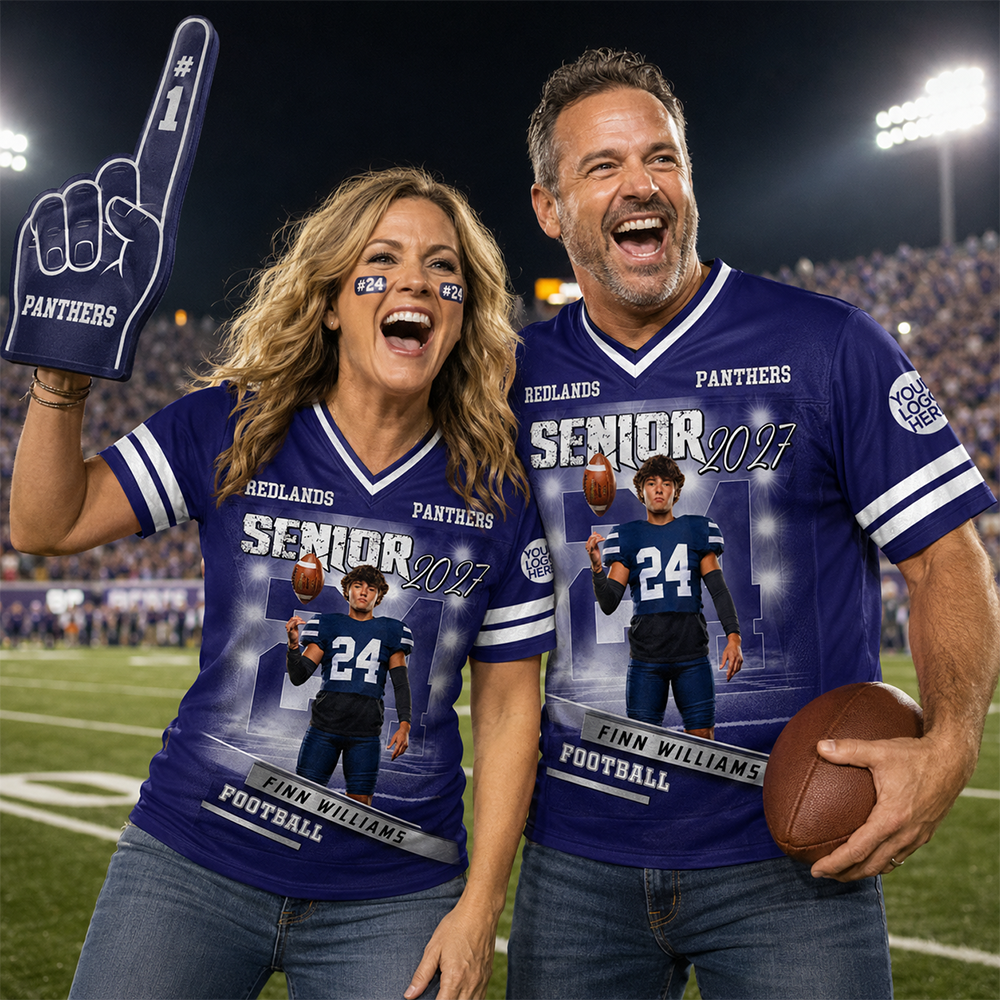 Personalized Senior Football Mom , Custom Photo Football Jersey, Gift  For Football Mom, Dad, Family A2110 Hv01