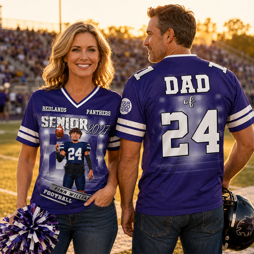 Personalized Senior Football Mom , Custom Photo Football Jersey, Gift  For Football Mom, Dad, Family A2110 Hv01
