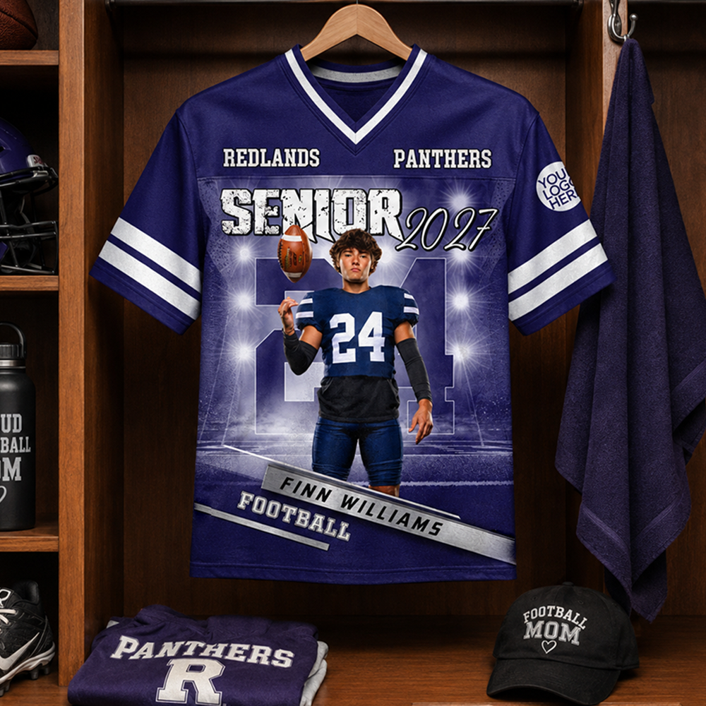 Personalized Senior Football Mom , Custom Photo Football Jersey, Gift  For Football Mom, Dad, Family A2110 Hv01