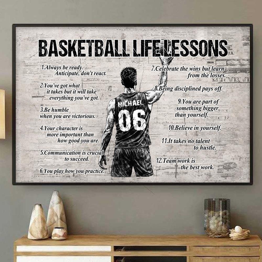 Personalized Basketball Life Lessons Poster-Basketball Gift For Basketball Lovers NA02