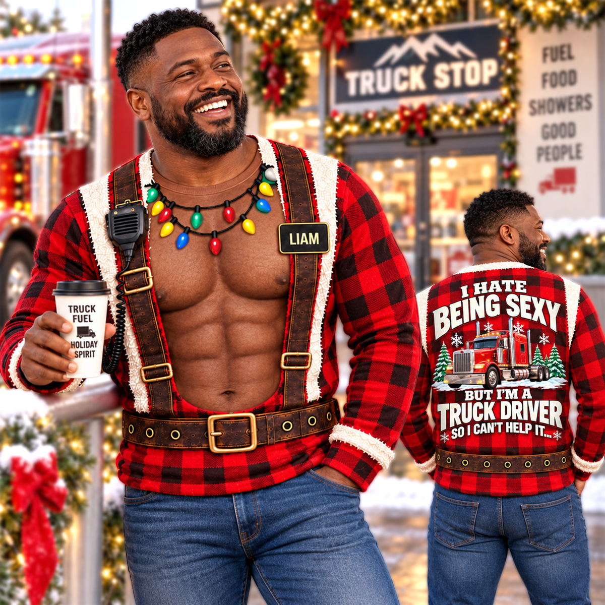 I Hate Being Sexy But I’m a Truck Driver - Funny Truck Driver Christmas Ugly All Over Print Shirt –  Personalized Trucker Gift A2110 Hv01 NT01