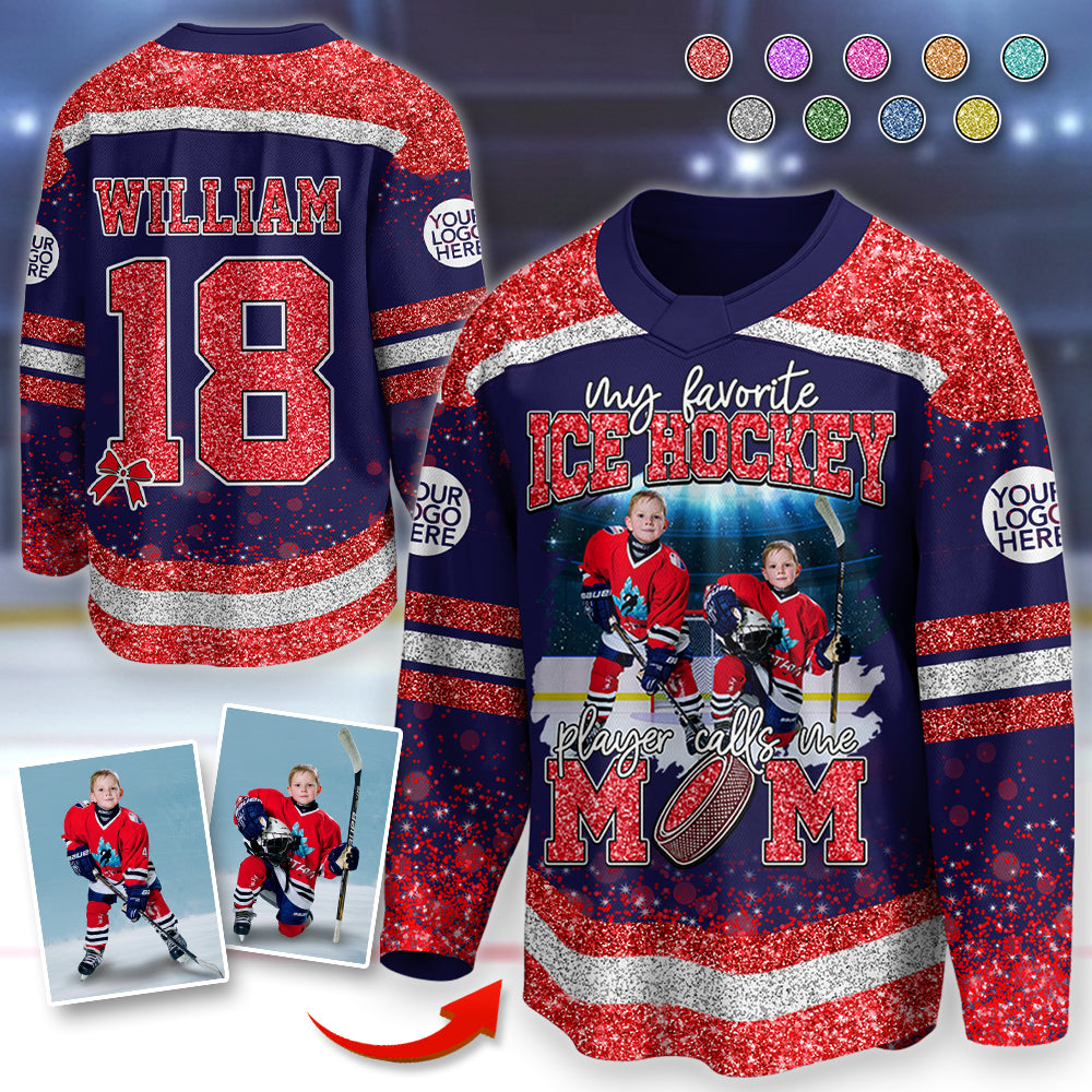 My Favorite Hockey Player Calls Me Mom -  Personalized Ice Hockey Shirt Custom Nickname Mom Grandma Hockey Family NA04 Hv01